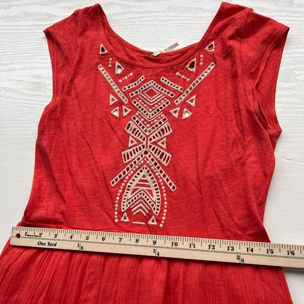 Free People Toosaloosa Cotton Slub Gauze Embroidered Meadow Dress Womens Small - Picture 5 of 16